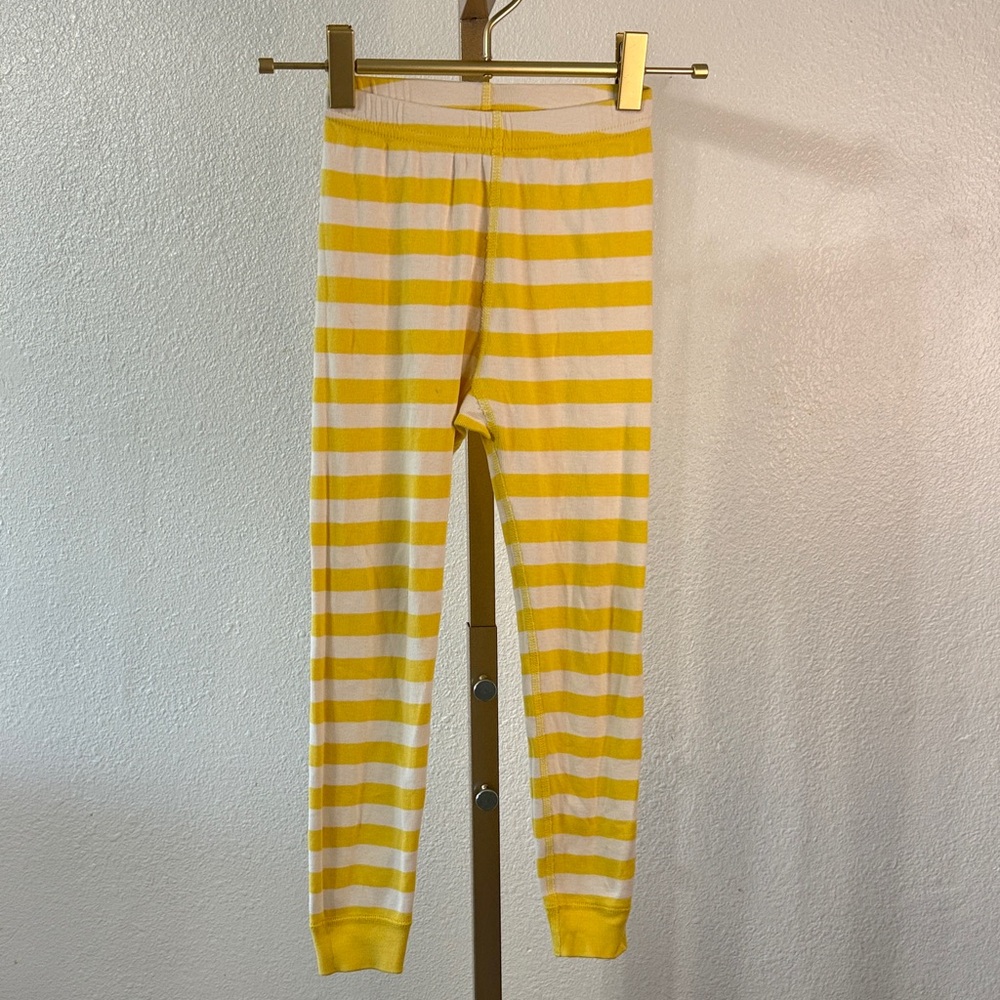 Yellow and White Striped Leggings